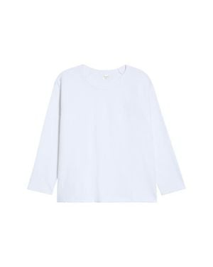 Leset Margo Long Sleeve Cotton Baseball T-Shirt - White