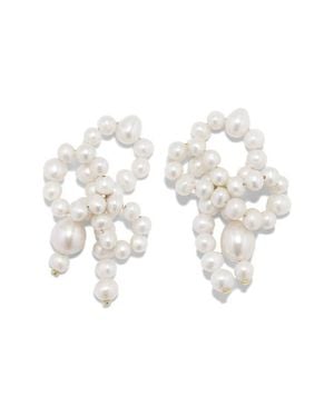 Completedworks Freshwater Pearl Drop Earrings - White