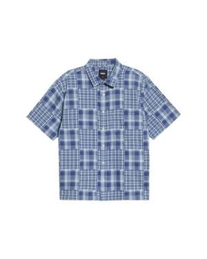 Vans Larkspur Mixed Plaid Cotton Button-Up Shirt - Blue