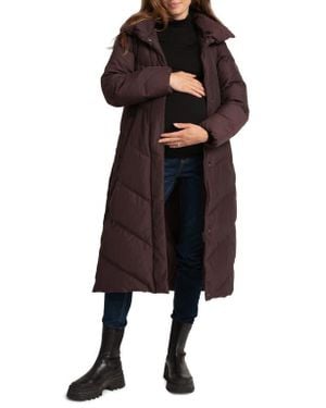 Seraphine Quilted Maternity Coat with Babywearing Panels - Black
