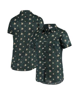 FOCO Oakland Athletics Floral Button Up Shirt - Green