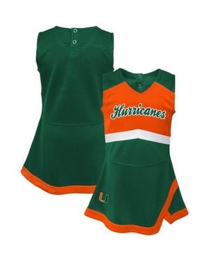 Outerstuff Girls Youth Miami Hurricanes Cheer Captain Sweater Dress - Green