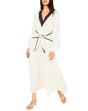 Mint Velvet Polka Dot Tie Maxi Dress - Natural