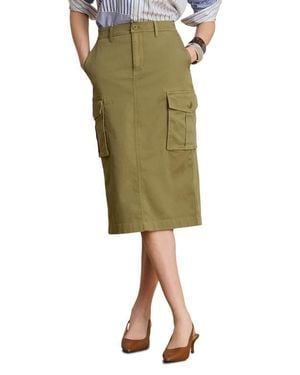 Ralph Lauren Stretch Chino Cargo Pencil Skirt - Green
