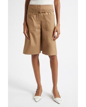 Courreges Cotton Canvas Back Panel Bermuda Shorts - Brown
