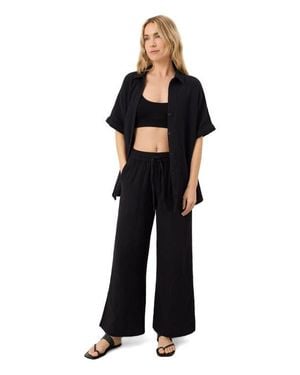 Pact Organic Cotton Coastal Double Gauze Pants - Black