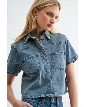 Jemina Denim The Muse Mini-Shirt - Blue