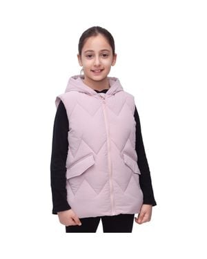 Rokka&Rolla Kids' Hooded Puffer Vest - Pink