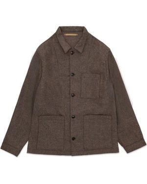 Fortela Herringbone Work Jacket - Brown