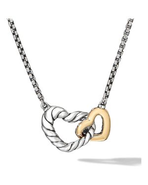 David Yurman Cable Collectibles Interlocking Heart Necklace - Metallic