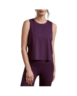 Rhone Serene Crop Performance Tank - Purple