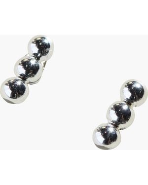Nickel & Suede Chloe Bar Stud Earrings - Blue