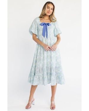 Baltic Born Jane Bow Midi Dress - Blue