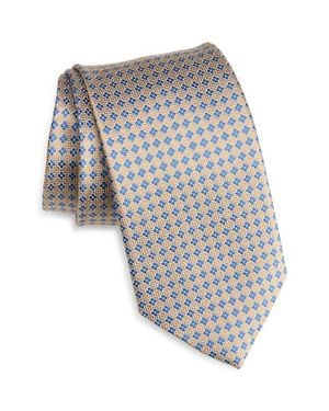 David Donahue Neat Diamond Silk Jacquard Tie - Gray
