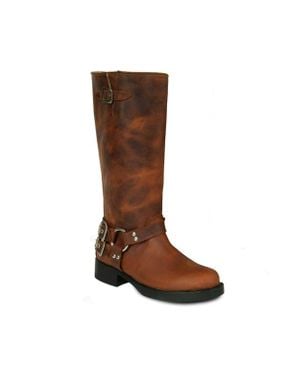 Urbnkicks Tall Biker Distressed Boots - Brown