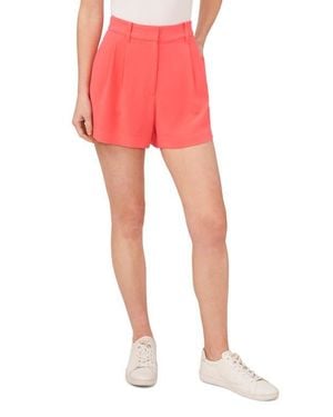 Cece Pleated High Waist Shorts - Red