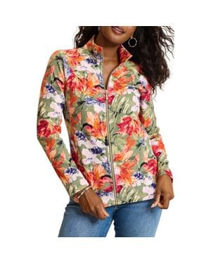 Tommy Bahama Aruba Island Bloom Full Zip Sweatshirt - Red