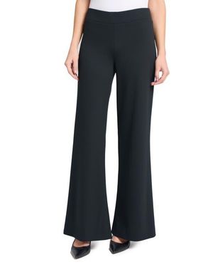 Ming Wang Deco Wide Leg Stretch Crepe Pants - Blue