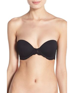 Natori Feathers Underwire Plunge Strapless Bra - Black