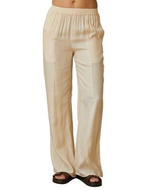 Crescent Pull On Cupro Blend Pants - Natural