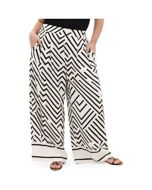 City Chic Linear Wide Leg Pants - Black