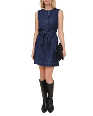 Bella Dahl Seamed Sleeveless Denim Minidress - Blue