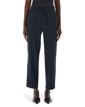 MM by Max Mara Mara Stretch Cotton Drawstring Ankle Pants - Blue