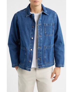 Percival Gove Cotton Denim Chore Coat - Blue