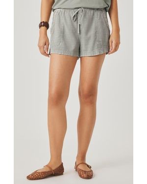 Splendid Rosalie Tie Waist Shorts - Gray