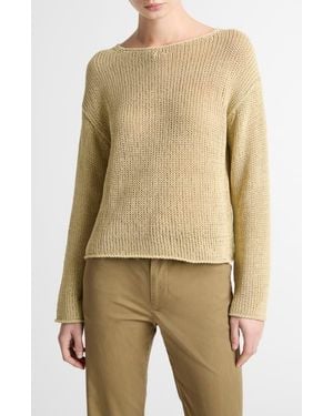 Vince Open Knit Boat Neck Sweater - Natural