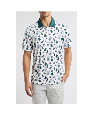Swannies Carl Fairway Print Golf Polo - Blue