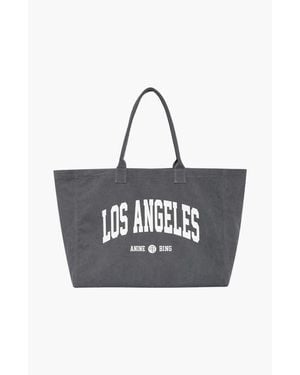 Anine Bing Leo Los Angeles College Canvas Tote - Black