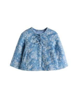 Next Kids' Floral Quilted Denim Jacket - Blue