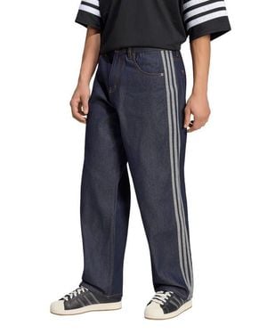 adidas Firebird Adicolor Denim Jeans Mid-Rise Straight Leg - Black