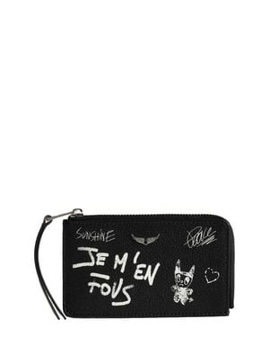 Zadig & Voltaire Arty Tag Leather Card Case - Black