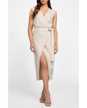 Marciano Whitney Jacquard Wrap Dress - Natural