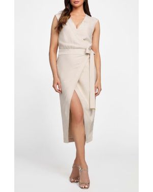 Marciano Whitney Jacquard Wrap Dress - Natural