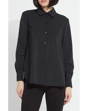 Lyssé Schiffer 2.0 Microfiber Button Down Shirt - Black