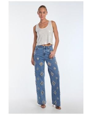 The Noli Shop Kaia Pearl High Rise Jean - Blue