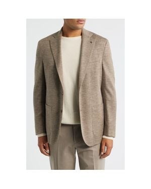 Jack Victor Hartford Knit Wool & Silk Blend Mélange Sport Coat - Brown