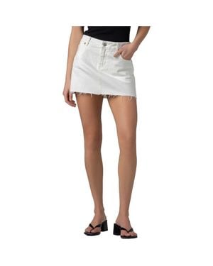 Blank NYC The Micro Mini Denim Skirt - White