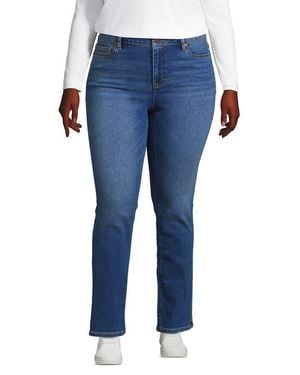 Lands' End Recover Mid Rise Straight Leg Jeans - Blue