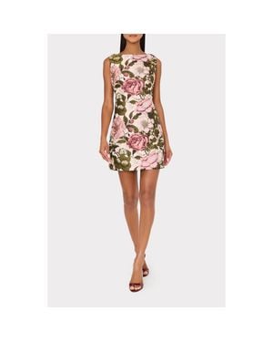 MILLY Lane Floral Sleeveless Jacquard Minidress - White