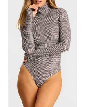 Commando Classic Turtleneck Microfiber Thong Bodysuit - Gray