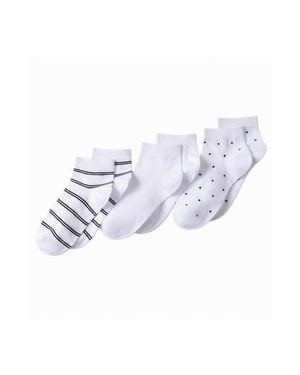 Lands' End 3-Pack Cotton Stripe And Dot Quarter Socks - Multicolor