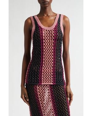 DIOTIMA Dennis Marina Embellished Sweater Tank - Red