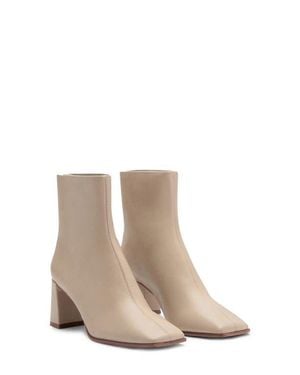 Mango Block Heel Bootie - Natural