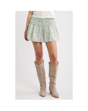 BP. Drop Waist Flare Cotton Skort - Gray
