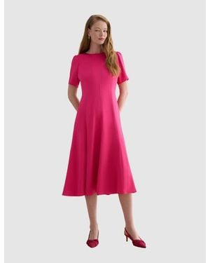 Hobbs Camille Satin Midi Dress - Pink