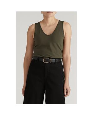 UNIVERSAL STANDARD Double V Stretch Cotton Tank - Black